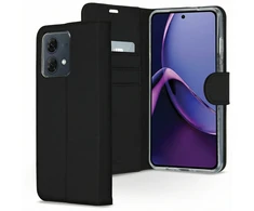Accezz piniginės tipo TPU atverčiamas dėklas, skirtas Motorola Moto G84 – juodas