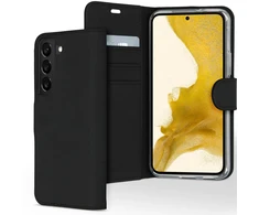 Accezz piniginės tipo TPU atverčiamas dėklas, skirtas Samsung Galaxy S22 – juodas