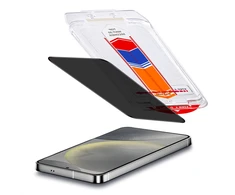 Accezz privatumą saugantis apsauginis stiklas su aplikatoriumi, skirtas Samsung Galaxy S25 / S24