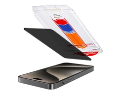 Accezz privatumą saugantis apsauginis stiklas su aplikatoriumi, skirtas iPhone 15 Pro