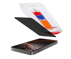 Accezz privatumą saugantis apsauginis stiklas su aplikatoriumi, skirtas iPhone 16 Pro Max