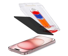 Accezz privatumą saugantis apsauginis stiklas su aplikatoriumi, skirtas iPhone 16 / 15