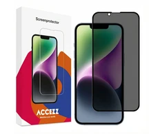 Accezz privatumą saugantis grūdinto stiklo ekrano apsaugos stiklas, skirtas iPhone 17e / 16e / 14 / 13 / 13 Pro