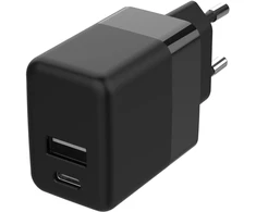 Accezz sieninis įkroviklis – Įkroviklis – USB-C ir USB jungtis – Power Delivery – 20 vatų – Juodas