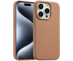 Accezz skysto silikono dėklas su MagSafe, skirtas iPhone 15 Pro Max – šviesiai rudas