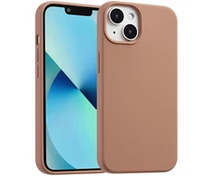Accezz skysto silikono dėklas su MagSafe, skirtas iPhone 13 Mini – šviesiai rudas