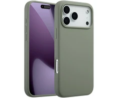 Accezz skysto silikono dėklas su MagSafe, skirtas iPhone 17 Pro Max – vario žalumo