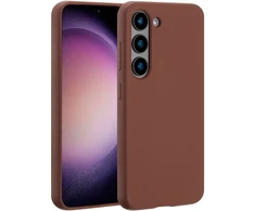 Accezz skysto silikono dėklas su MagSafe, skirtas Samsung Galaxy S23 – New Tea Brown