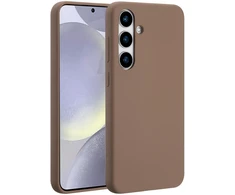 Accezz skysto silikono dėklas su MagSafe, skirtas Samsung Galaxy S24 Plus – šviesiai rudas