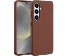 Accezz skysto silikono dėklas su MagSafe, skirtas Samsung Galaxy S25 – New Tea Brown