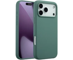 Accezz skysto silikono dėklas su MagSafe, skirtas iPhone 17 Pro Max – tamsiai žalias