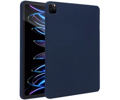 Accezz skysto silikono nugarėlės dėklas su laikikliu rašikliui, skirtas iPad Pro 12.9 (2022) / Pro 12.9 (2021) / Pro 12.9 (2020) – tamsiai mėlynas