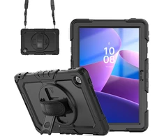 Accezz tvirtas galinis dangtelis su peties dirželiu, skirtas Lenovo Tab (2025) – juodas