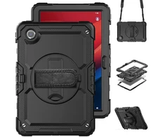 Accezz tvirtas galinis dangtelis su peties dirželiu, skirtas Lenovo Tab M11 – juodas