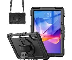 Accezz tvirtas galinis dangtelis su peties dirželiu, skirtas Xiaomi Redmi Pad 2 – juodas
