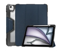 Accezz tvirtas „trifold“ atverčiamas dėklas, skirtas iPad Air 11 colių (2026) M4 / (2025) M3 / (2024) M2 / Air 5 (2022) / Air 4 (2020) – tamsiai mėlynas