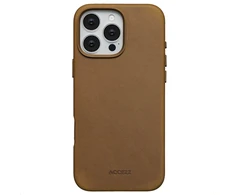 Accezz vintažinis odinis „MagSafe“ nugarėlės dėklas, skirtas iPhone 16 Pro Max – Tabacco Cognac