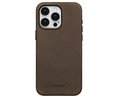 Accezz vintažinis odinis „Magsafe“ nugarėlės dėklas, skirtas iPhone 15 Pro Max – Rustic Brown