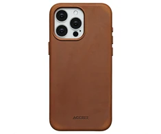 Accezz vintažinis odinis „MagSafe“ nugarėlės dėklas, skirtas iPhone 15 Pro Max – Tabacco Cognac
