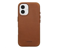 Accezz vintažinis odinis „MagSafe“ nugarėlės dėklas, skirtas iPhone 16 – Tabacco Cognac