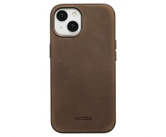 Accezz vintažinis odinis „MagSafe“ nugarėlės dėklas, skirtas iPhone 14 – Rustic Brown