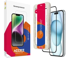 Accezz viso ekrano apsauginis grūdinto stiklo stiklas su aplikatoriumi, skirtas iPhone 15 Plus