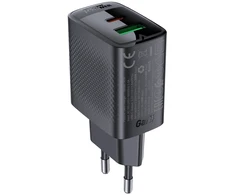 Acefast A78 įkroviklio tinklas GaN USB-A / USB-C PD 20W – juodas