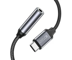 Adapteris ausinėms USB-C – minijack 3,5mm Tech-Protect Ultraboost juodos spalvos