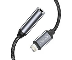 Adapteriai ausinėms su „Lightning“ ir 3,5 mm mini jungtimi, „Tech-Protect Ultraboost“ juodos spalvos