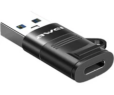 AWEI Adapteris CL-13 USB-C/USB-A juodos spalvos
