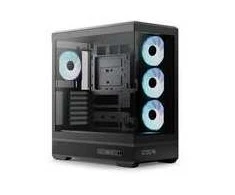 Aerocool P500B PC Case, Midi Tower, ATX, Tempered Glass, RGB – Juodas