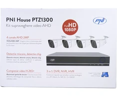 AHD PNI House PTZ1300 Full HD vaizdo stebėjimo rinkinys – NVR ir 4 lauko kameros 2MP full HD 1080P