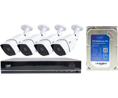 AHD PNI House PTZ1300 „Full HD“ vaizdo stebėjimo rinkinys su 4 lauko kameromis 2MP, 1080P ir pridedamu 1TB PNI SafeHouse