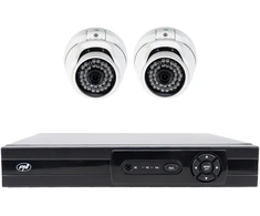 AHD vaizdo stebėjimo komplektas PNI House AHD880, 8 kanalų, 5MP – DVR/NVR ir 2 lauko kameros AHD25, 5MP, kupolinės, IP66