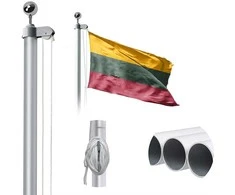 Aka_Baltic Surenkamas vėliavos stiebas, aliuminis, 6 m