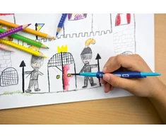 Akvareliniai spalvoti pieštukai Faber-Castell Grip, tribriauniai, 6 spalvų