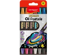 Aliejinės pastelės Keyroad 12 blizgių spalvų
