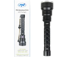 Aliumininis žibintuvėlis PNI Adventure F410, su 10W LED, 700 liumenų, iki 250 m, IP44, USB Type C, komplekte 3000mAh baterijos