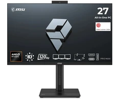 All-in-One PC MSI PRO MAX 27TP Z 8MG Ryzen 7 / 16 GB / 512 GB SSD / 27″ FHD / Jutiklinis ekranas / IPS / 120Hz / 5MP Webcam / Windows 11 Pro (juodas)