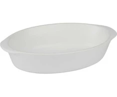 Alpina - Ceramic Oven-Resistant Baking Dish, Oval, 20x12x5 cm, 470 ml (Baltas)