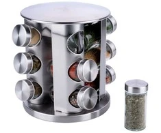 Alpina - Rotating spice rack organizer for 12 jars