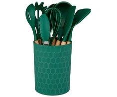 Alpina - Set of silicone kitchen utensils with a stand, 12 pieces