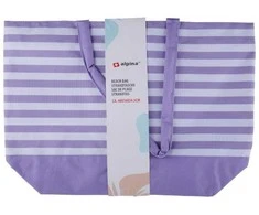 Alpina - Striped Beach Bag 49.3x16x34 cm (Violetinė / Baltas)
