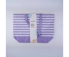 Alpina - Striped Beach Bag 49.3x16x34 cm (Violetinė / Baltas)