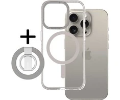 Amazing Thing Titan Pro Mag Ring Grip dėklas telefonui 10FT IP156.1PTRGY Apple iPhone 15 Pro titanium