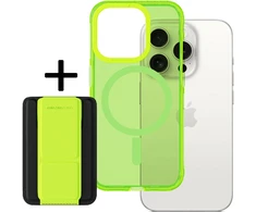 Amazing Thing Titan Pro Neon Mag Wallet Dėklas 10FT IP156.1PTWGN skirtas Apple iPhone 15 Pro žalias with stand