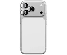 AmazingThing Sapphire Camera Glass skirtas Apple iPhone 17 Pro / Pro Max – su Sidabrinis Frame