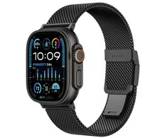 AmazingThing Titan Premium Metal Band for AppleWatch 38/40/41/42/44/45/46/49 mm – juodos spalvos