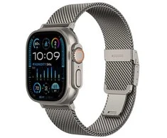 „AmazingThing“ titano aukščiausios kokybės metalinis dirželis, skirtas „Apple Watch“ 38/40/41/42/44/45/46/49 mm – sidabrinis