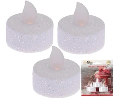 Ambiance Light Trijų LED arbatos žvakių rinkinys su blizgučiais